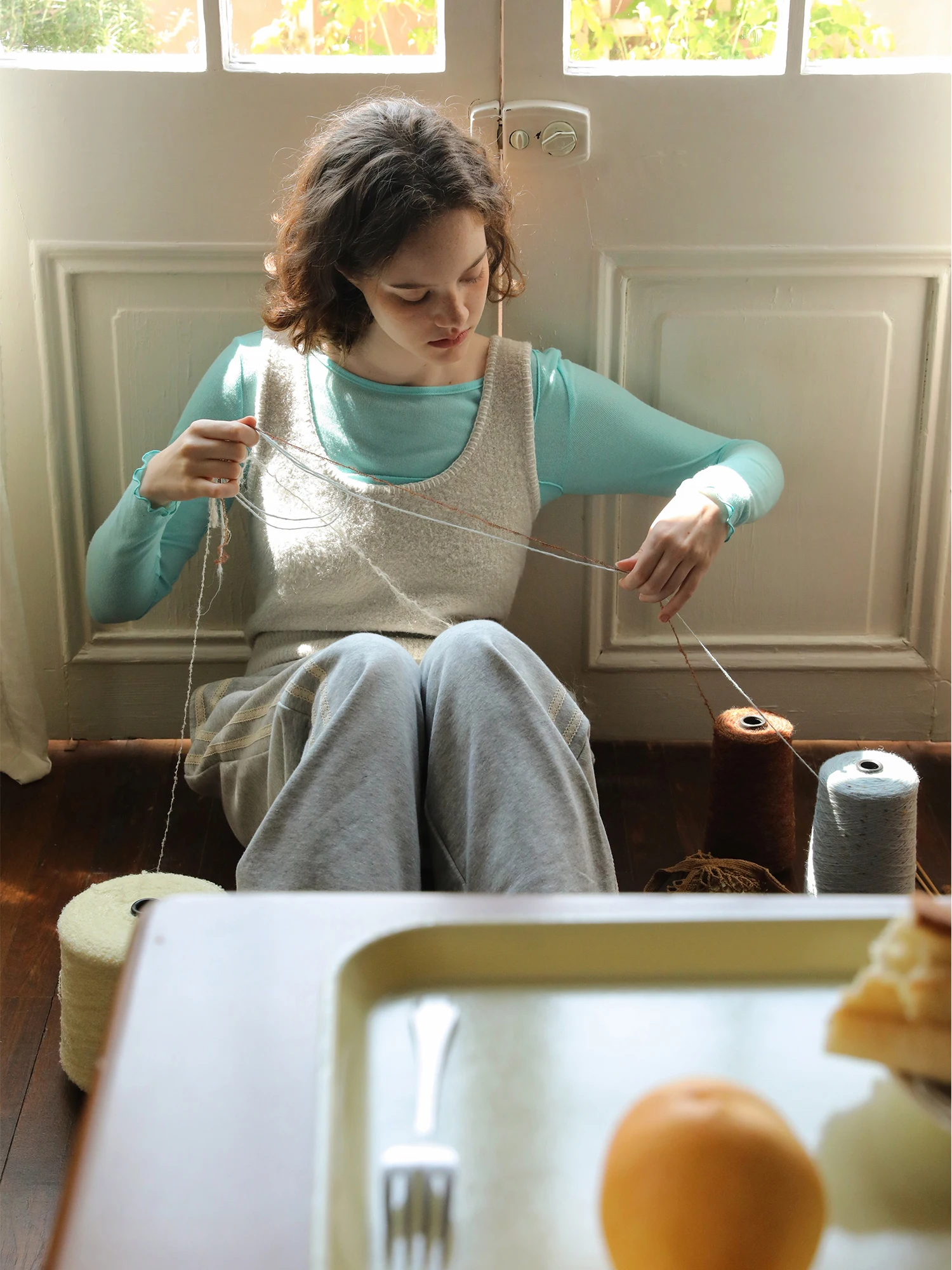 

LLANO Ретро скандинавский U-Ne вязаный жилет Svel женская верхняя одежда осень-зима сладкий Sle смесь ткани цвет