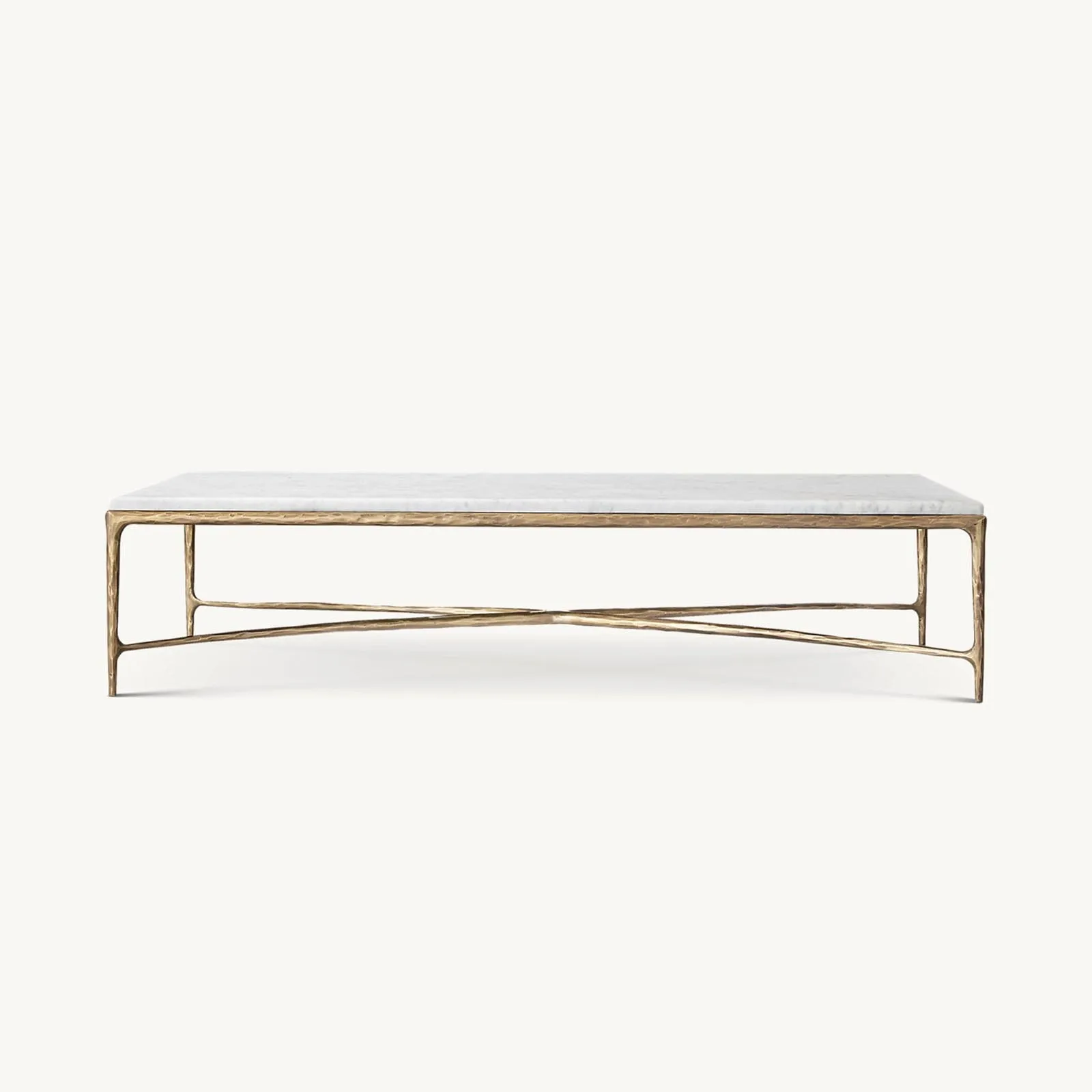 Modern Design Home Furniture Customizable Luxury Living Room Rectangular Coffee Table Hand Forged Metal Marble Direct China