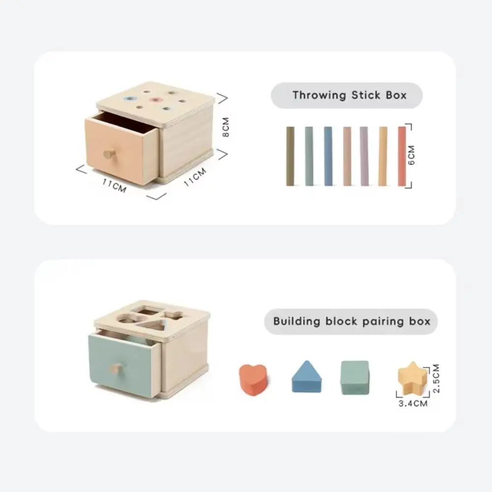 Wooden Baby Object Permanent Box Shape Matching Color Cognition Montessori Wooden Fine Motor Skills Sensory Early Education Box