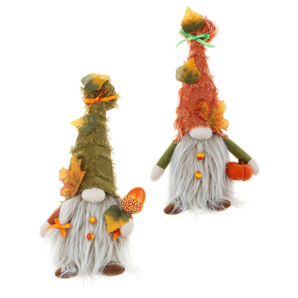 

2 Pcs Glowing Faceless Old Man Party Gnome Adorns Festival Layout Prop Ornament Decorative Decors Lovely Delicate