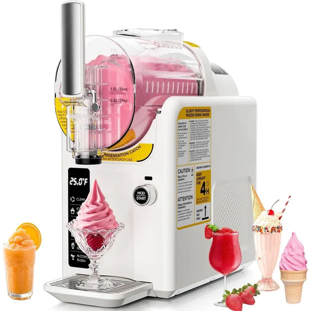 

Ice Cream hine Slushie hine or Home - Slushy hine Maker rozen Drink Maker No Ice Needed Sel Cleaning, 5 Preset or Sot Serve Ice