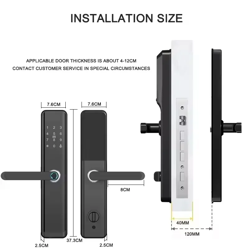 Smart Home Biometric Fingerprint Keyless Cerradura Inteligente Electronic Tuyas Smart Handle Door Lock