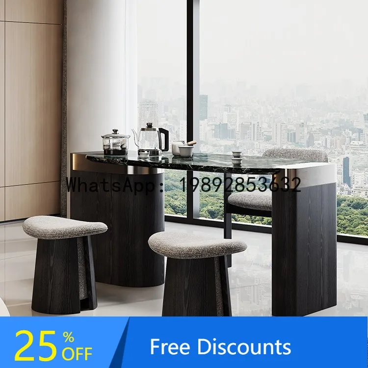 

CZ High-End Tea Table for Living Room Home Use Italian Style Premium Natural Marble Balcony Tea Table