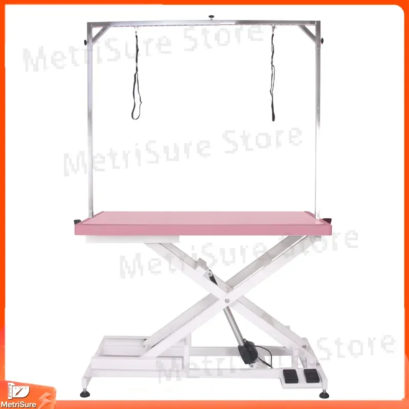 Foldable Dog Grooming Table Height Adjustable Low Profile Pet Grooming Table with Main Lift Weight Lowering Function