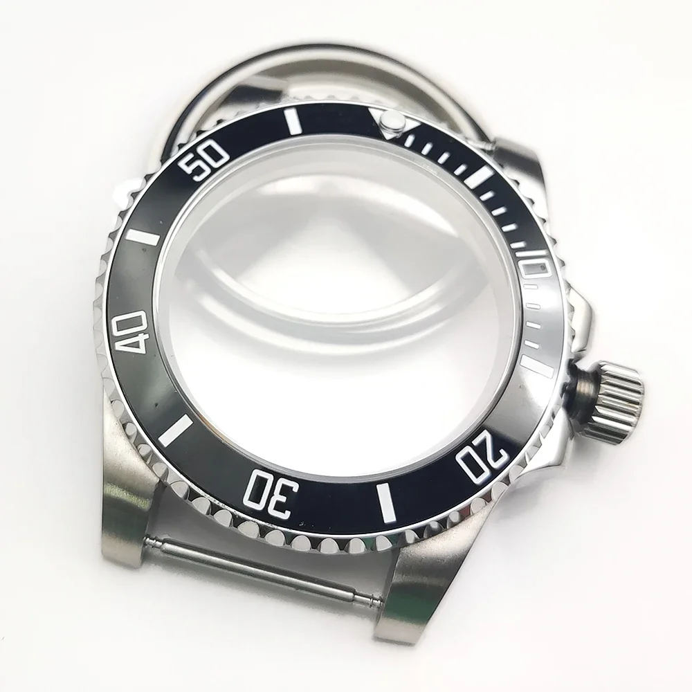 40MM Watch Case Stainless Steel Sapphire Crystal Watch Modification Accessories for NH35/ NH36/ 4R35 Movement SUB GMT Yacht Case