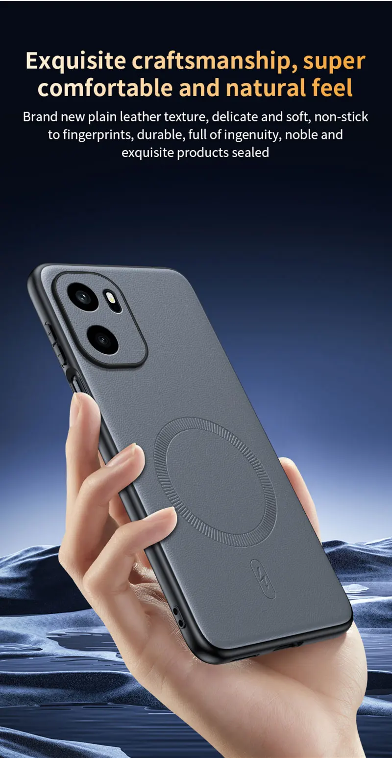 Für OnePlus Ace 6: Magnetische Lederhülle mit Schutzfunktion, Anti-Fingerabdruck, rutschfest, aus PC+TPU. – Detail 14