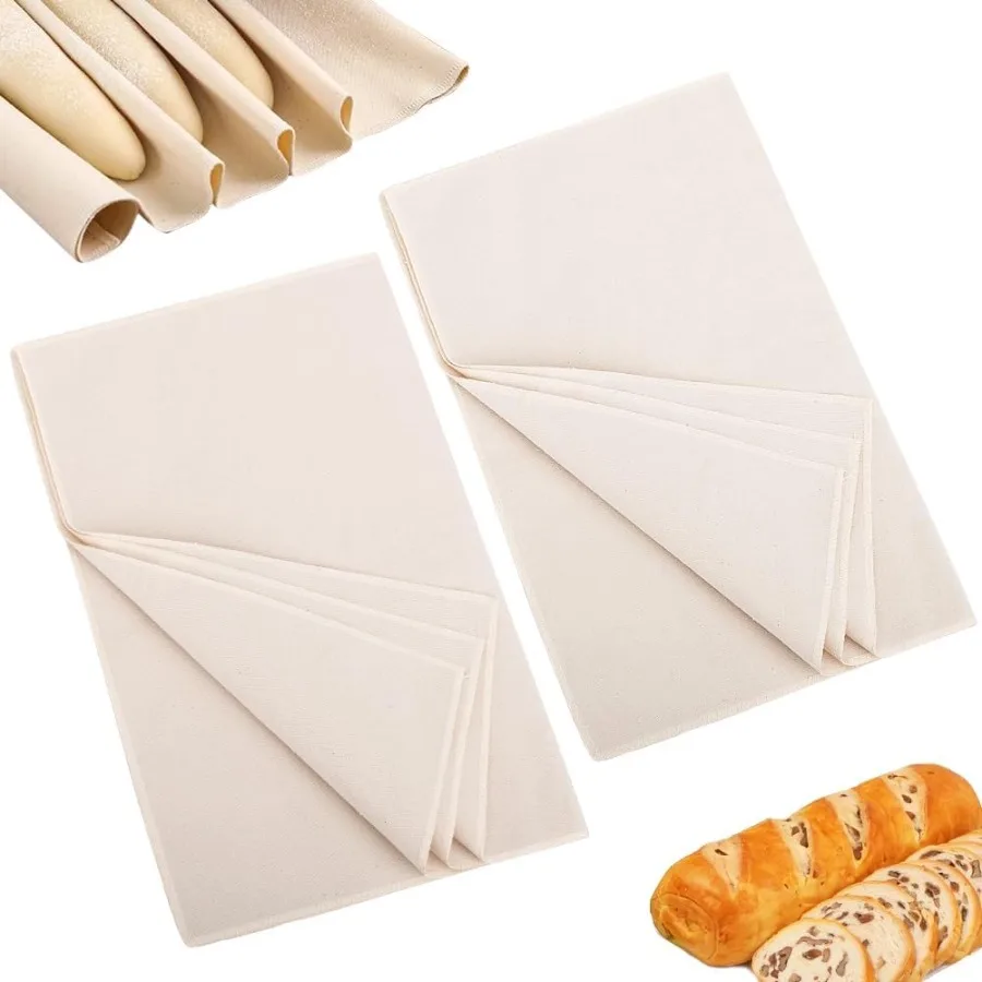 2 قطعة قماش الخبز الكتان القماش 14x18 Ih مستطيلة الحديثة تورال القطن الخبز التدقيق منشفة لخبز العجين المخمر والتخمير
