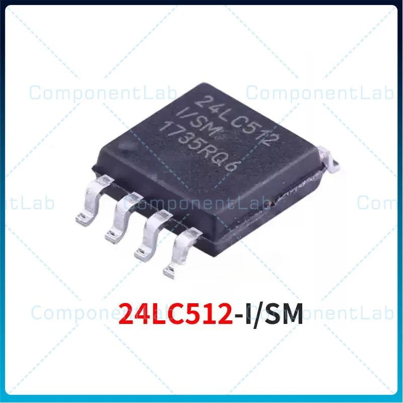 10-50pcs New Original 24LC512-I/SM SOP-8, 512Kbit I2C Interface EEPROM Memory IC