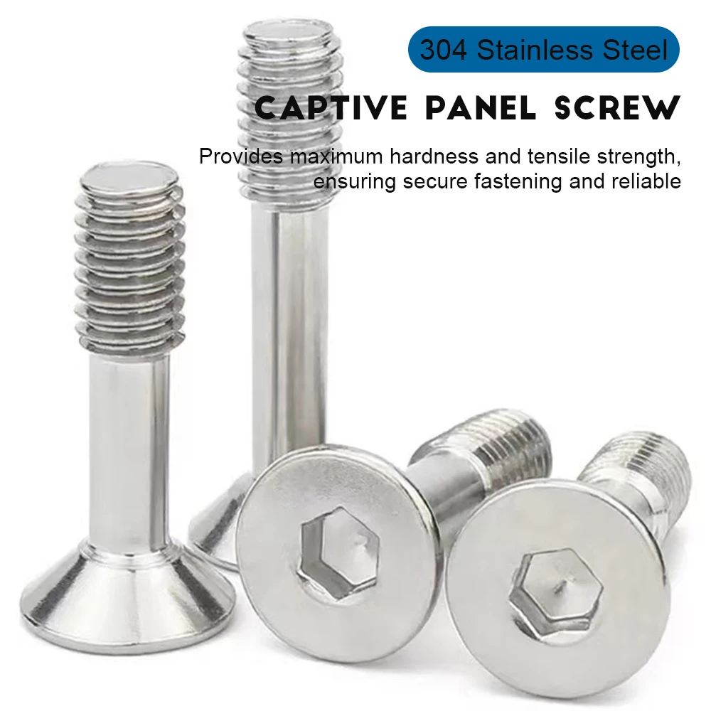 5-20pcs/pack Hex Socket Flat Head Captive Screw 304 Stainless Steel M2 M2.5 M3 M4 M5 M6 M8 Allen CSK Head Captive Panel Screws