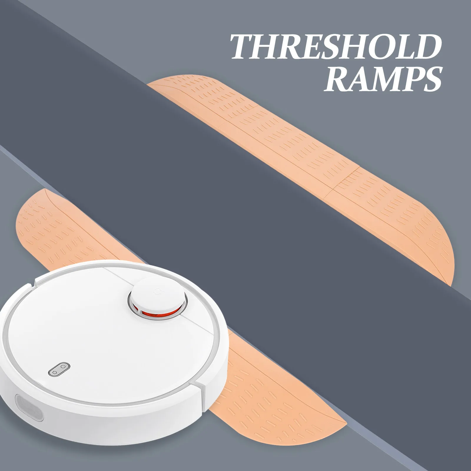 Smart Robot Vacuum Accessory Silicone Threshold Ramp for Smooth Threshold Navigation Floor Level Transition and Enhanced