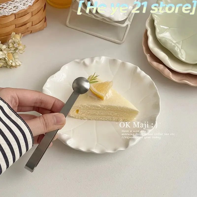Creative Tableware Irregular Dish Home Ceramic Tableware Advanced Sense Light Luxury Snack Plate Fruit Plate Dessert Cake