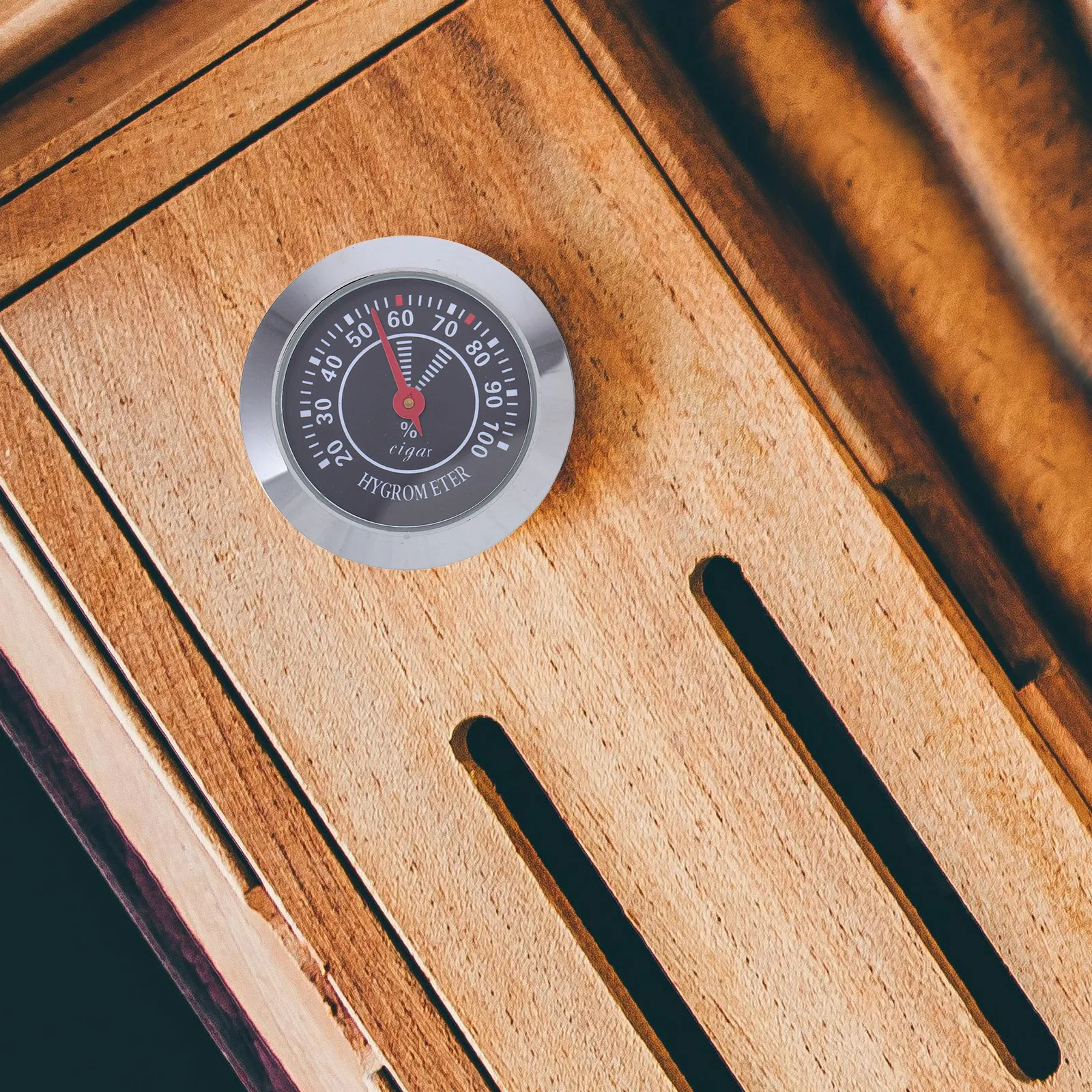 

Mechanical For Cigar Box Analog Humidity Gauge Round Durable Measurement Tool Humidor Gauge Cigar Box Accessory Analog