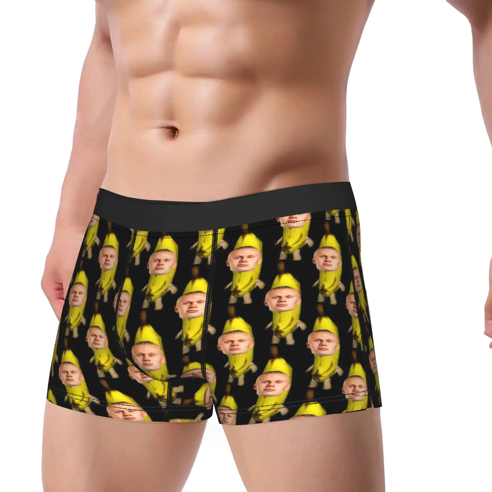 Men Haalands Meme Long Underwear Football Star Funny Boxer Briefs Shorts Panties Male Breathable Underpants Plus Size