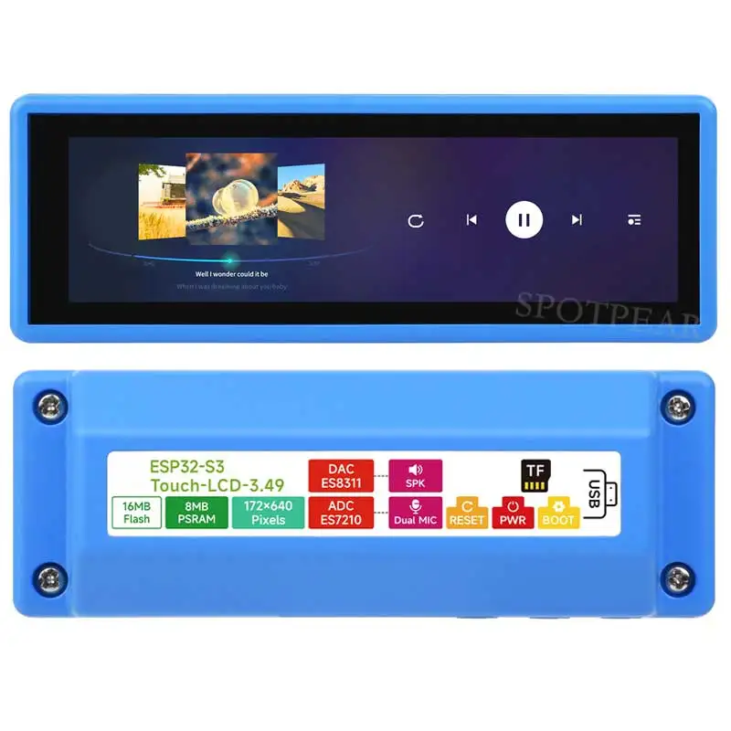 Placa de desarrollo ESP32-S3 Pantalla táctil capacitiva de 3,49 pulgadas DeepSeek AI Chat Box Pantalla LCD de 3,49 pulgadas 172 × 640 N16R8