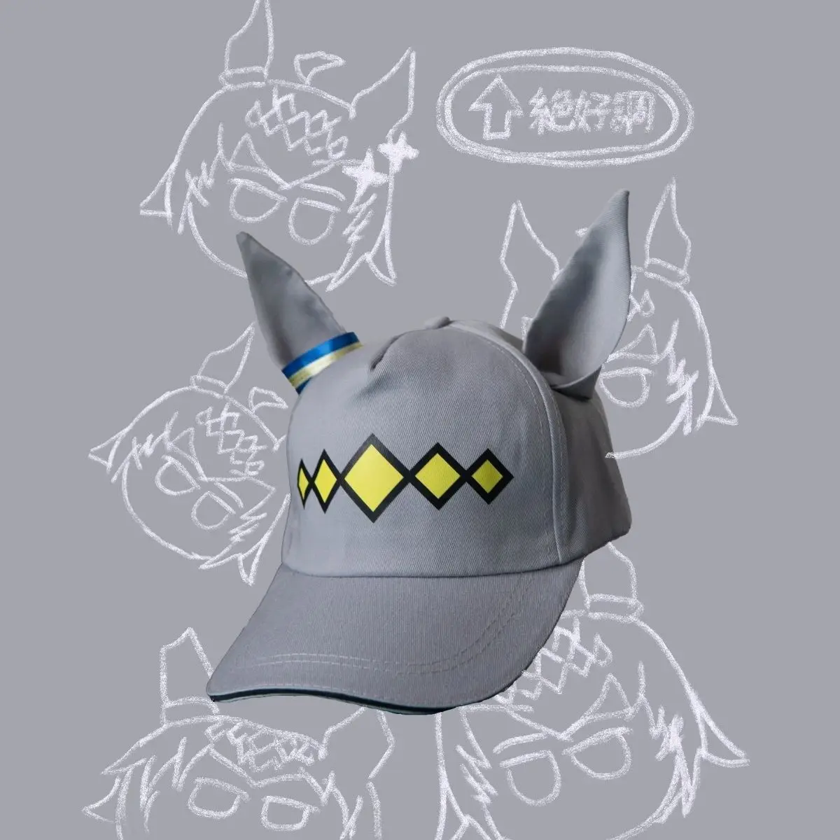 Anime Pretty Derby Oguri Horse ears Cap Ear Peaked Hat Coser Cartoon Baseball Cap Props Role Play costumes