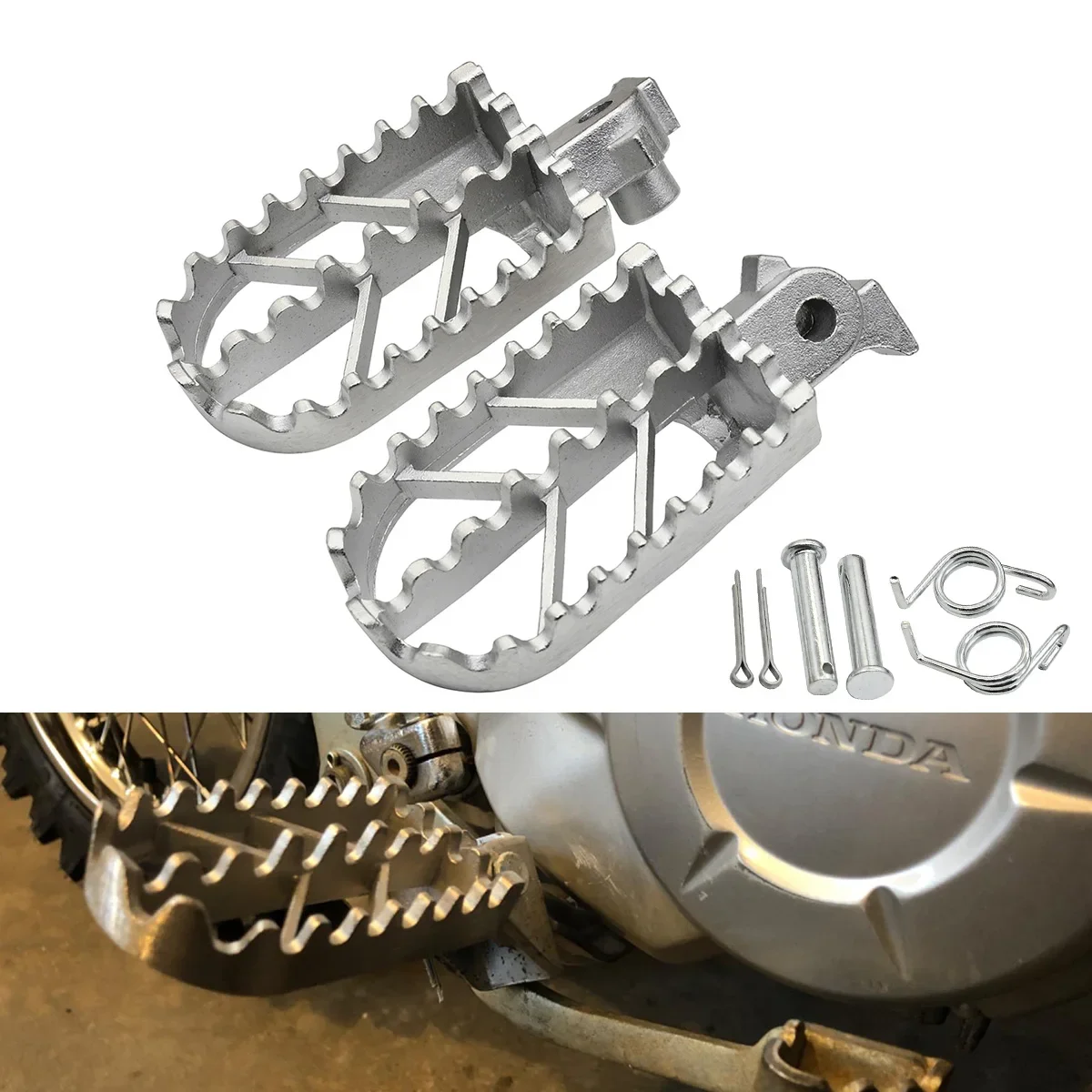 Motocross Stainless Steel Foot Pegs Rests Pedals Footpegs For Honda XR50R XR70R XR80R XR100R  CRF50F CRF50 CRF70 CRF70F CRF80