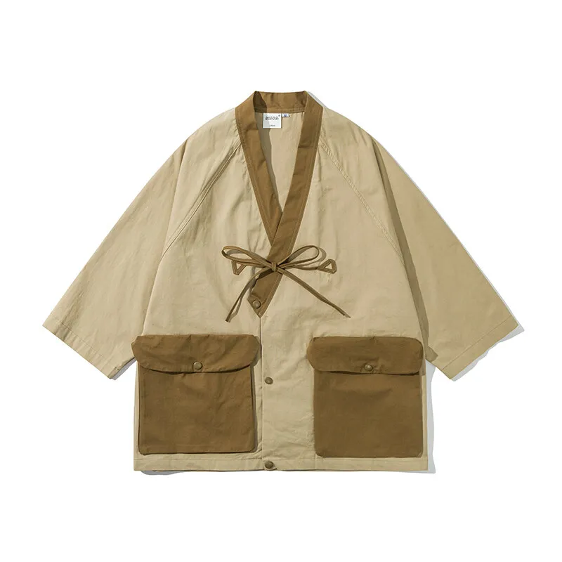 여름 남성 일본 streetwear 패션 느슨한 캐주얼 빈티지 기모노 카디건 셔츠 중국어 가운 자켓 블라우스
