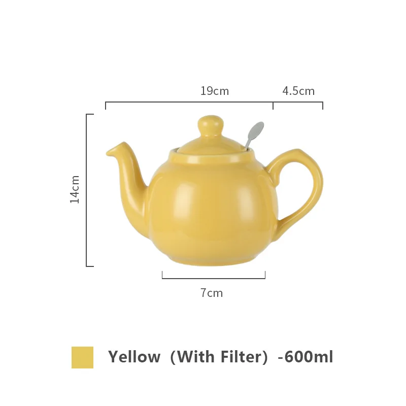 London Pottery Farmhouse 2 Cup Yellow Teapot 600ml/1200ml British Ceramic tea pot for Afternoon Tea Tea Set