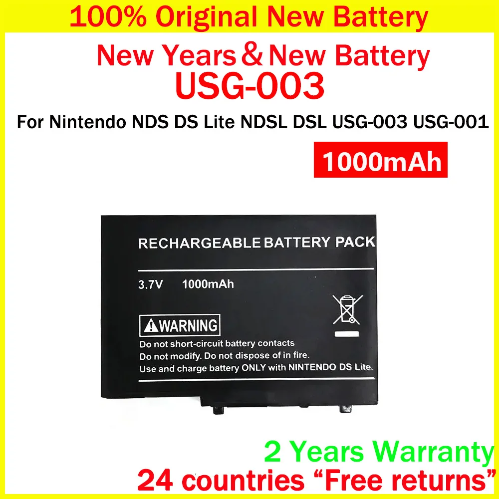 New Genuine USG003 Replacement Game Battery For Nintendo DS Lite NDS Lite USG-003 Batteries