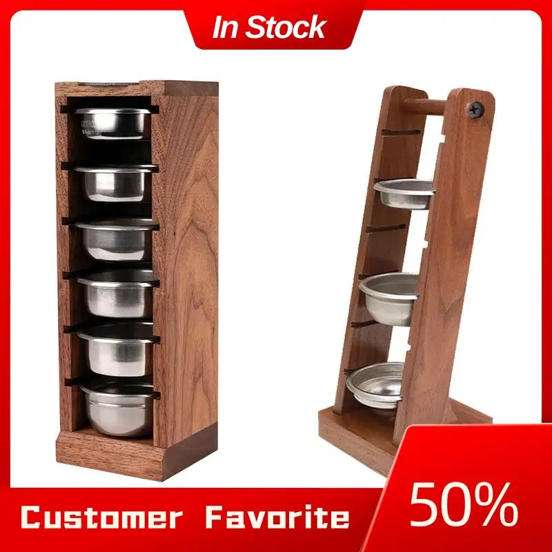 

Top Sale Espresso Coffee Filter Holder - Black Walnut, Coffee Powder Bowl Storage Rack, Espresso Handle Basket Storage Rack