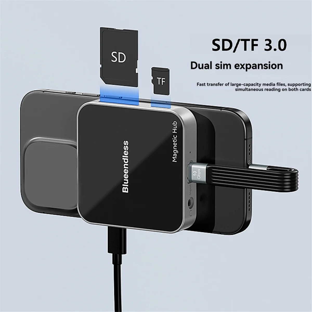 새로운 BLUEENDLESS 8-in-1 자기 확장 도크 USB3.2 노트북 자기 도킹 스테이션 멀티 포트 어댑터 도킹 스테이션