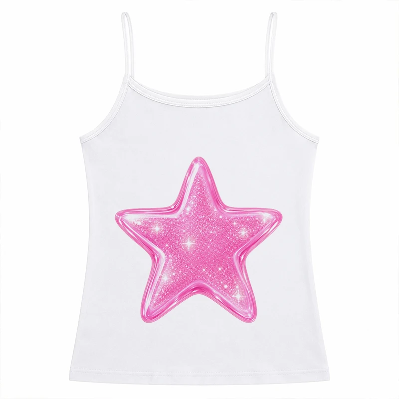 Sexy Hip Hop Casual Sleeveless Vests Fashion Punk Women's Clothes Harajuku Crop Tops Y2K Stars Print Graphics Summer Tank Tops