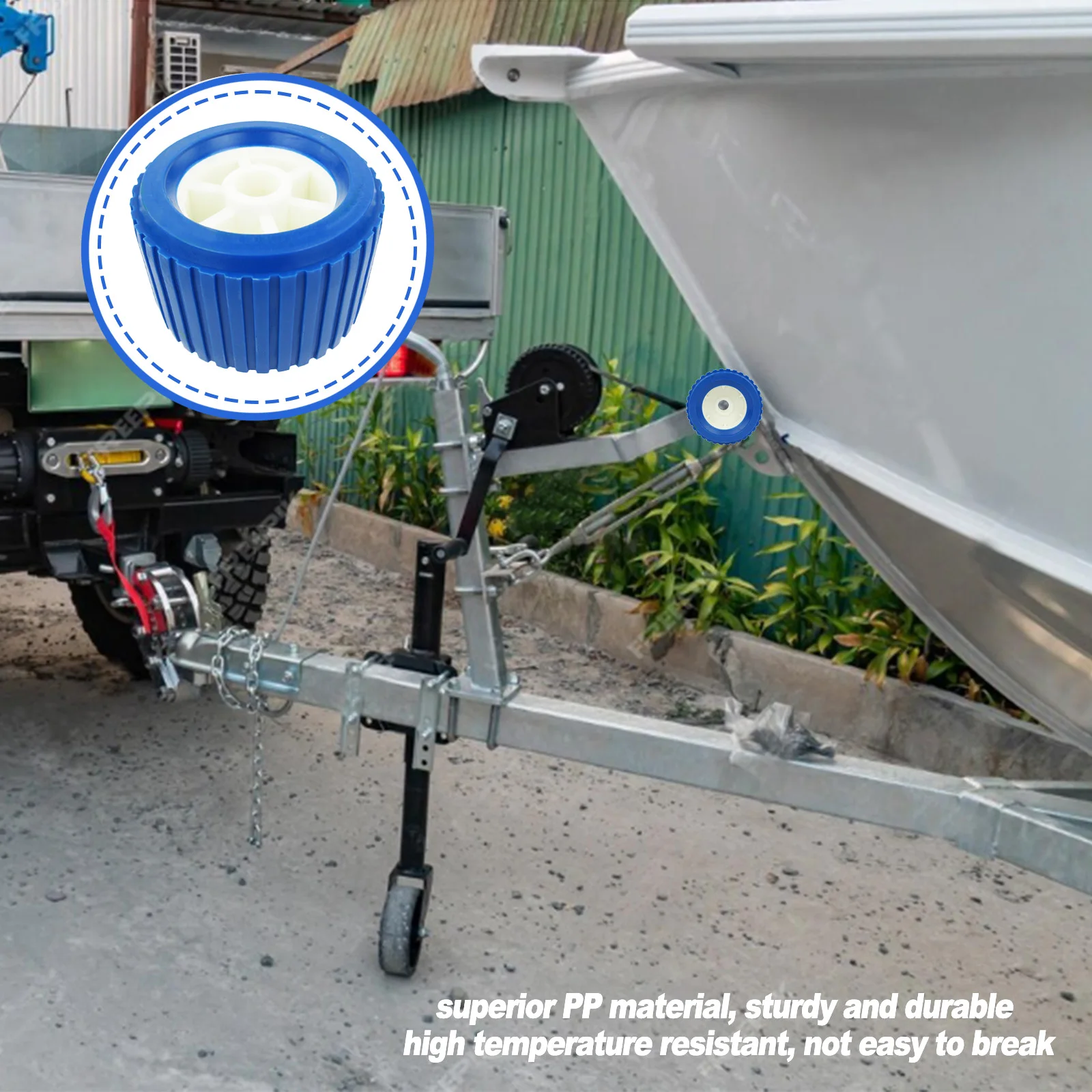 4 قطعة بكرات تمايل مضلعة بحرية 110 × 75 × 19 مللي متر لدعم مقطورة القارب وتحميل سلس #4