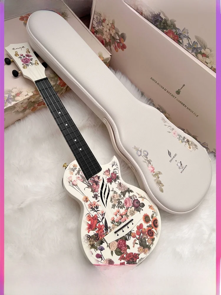 Ukulele Enya Nova U Serat Karbon 23 Inci Gitar Akustik Ramah Pemula Ideal untuk Anak-Anak Ukulele Ukuran Penuh