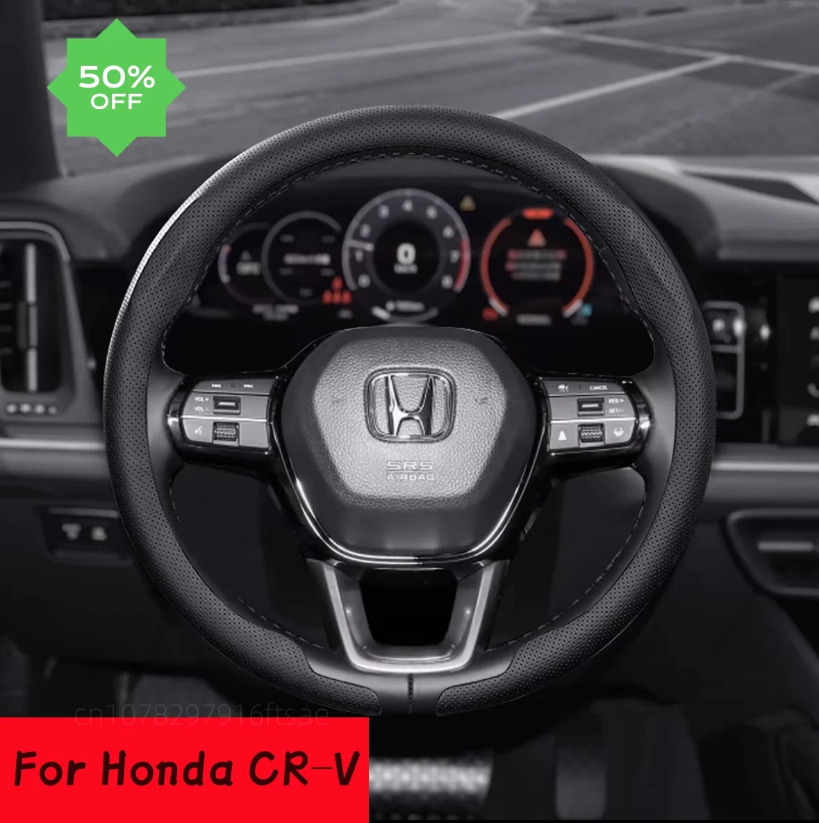 

For Honda CRV Steering Wheel Cover Genuine 8D Nappa Leather 2005 2006 2007 2010 2018-2025 Non-Slip Washable Auto Accessories
