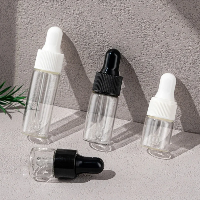 2/5 pièces 5mlTransparent petit compte-gouttes huile essentielle huile capillaire parfum bouteille de distribution échantillon cosmétique paquet d'essai voyage Portable