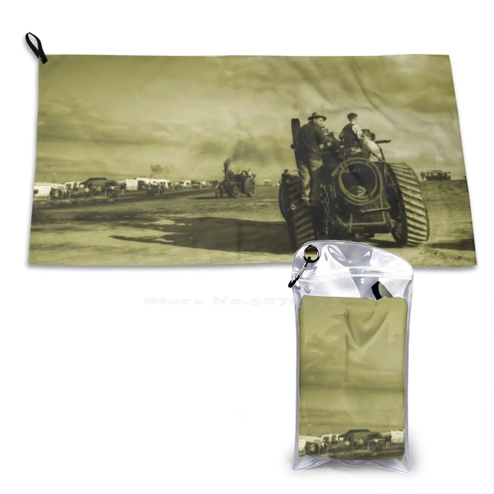 The Play Pen 3D Print Pattern Soft Towel Traction Steam Engine Great Dorset Fair Living Wagon Locomotive Heritage Vintage Hdr