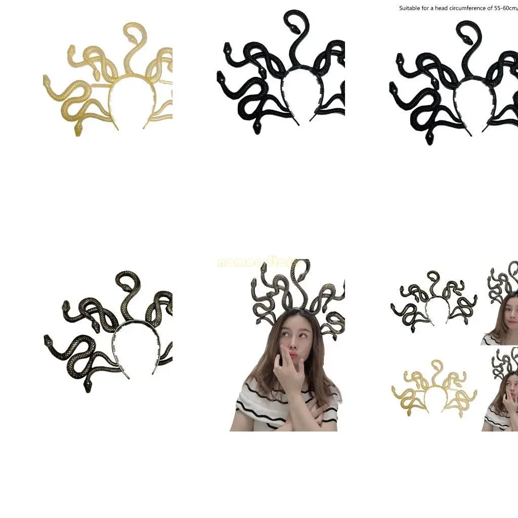31BF Womens Medusas Snake Headband Hair Hoop Headdress Cosplay Costume Hair Accessory
