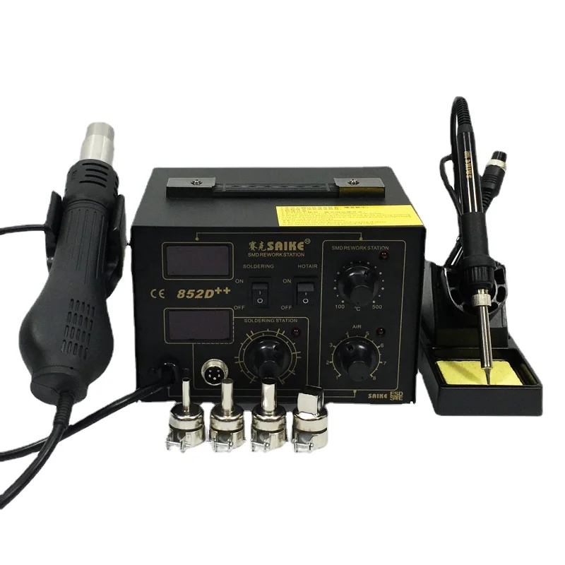 

Desoldering station 220V 110V 852D++ 2 in 1 SMD Rework Station Hot air gun soldering station