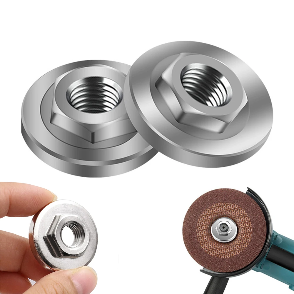 1Pc M10 Hexagon Flange Nut For Angle Grinder Disc Quick Change Locking Flange Nut Quick Release Power Tools Accessories