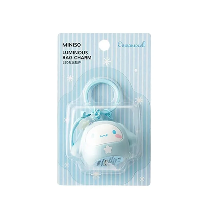 MINISO Dharma bênção chaveiro, pingente luminoso, bonito Miniso Yugui cão Kulomi presente