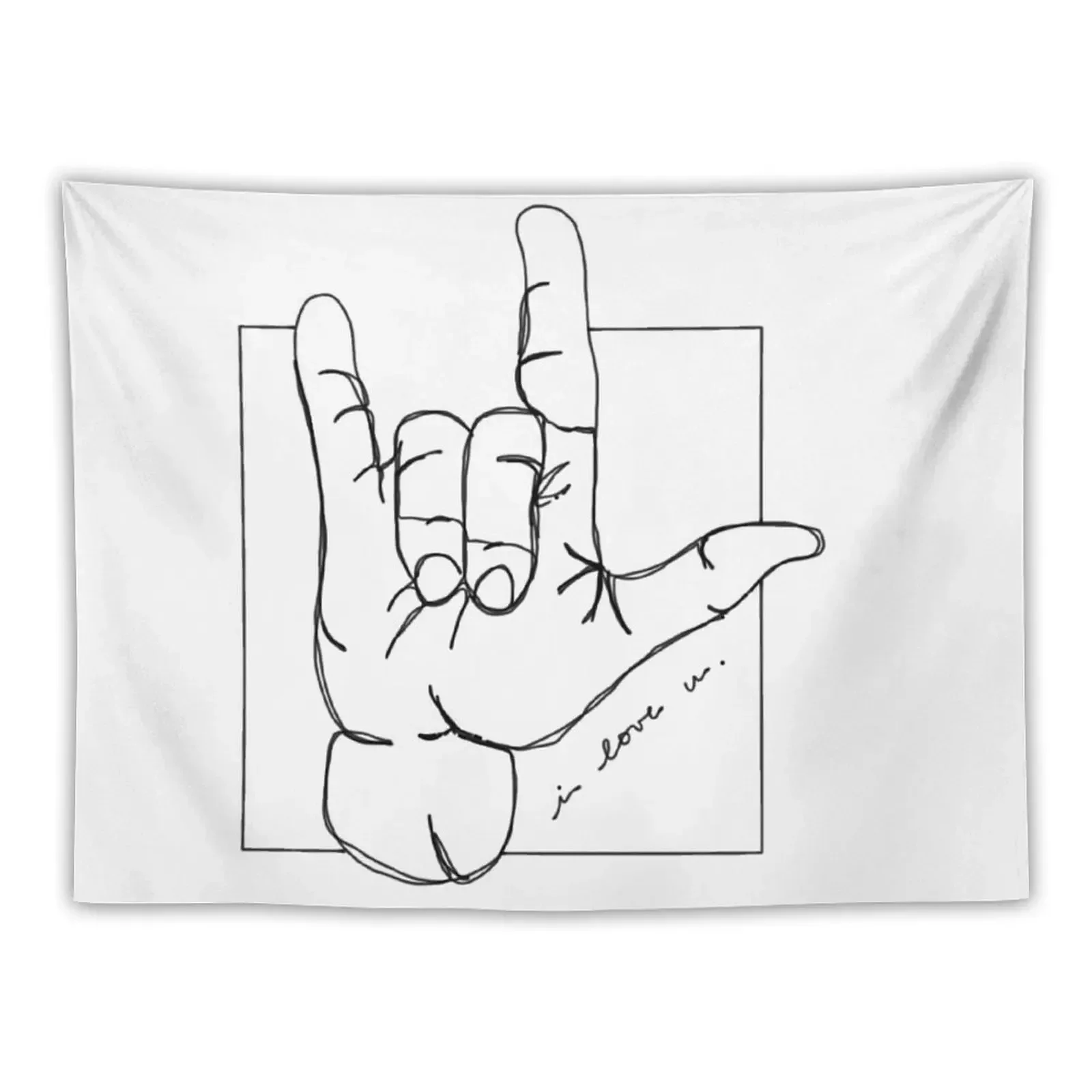 i love you. sign language. Tapestry Room Decorating Aesthetic Home Decor Aesthetic Wall Decoration Room Decor Aesthetic Tapestry