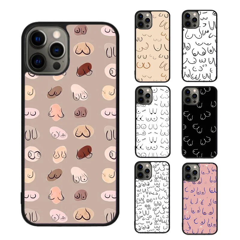 Female Girl Boobs Phone Case cover For iPhone SE2020 15 16 14 13 Pro Max Coque 12 11 Pro Max For Apple 8 PLUS 7 6S fundas