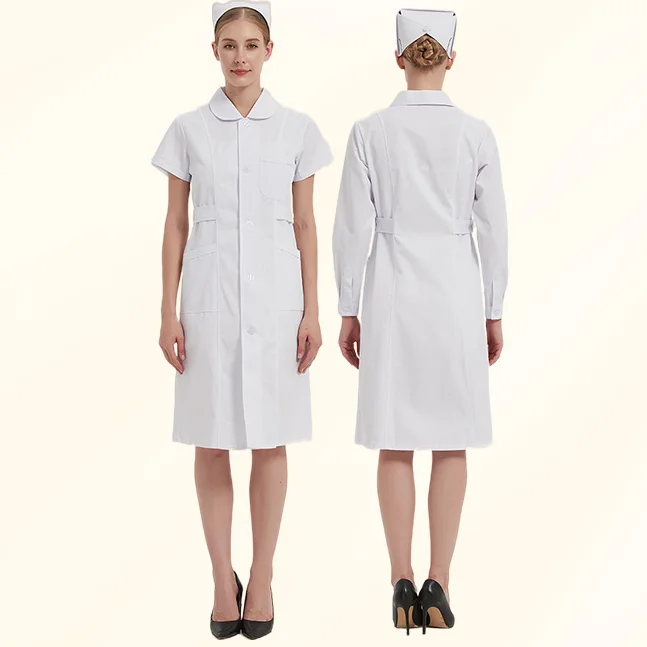 

Белые лабораторные пальто с длинным рукавом и коротким рукавом с настраиваемым логотипом для студентов, лабораторий, аптечек, салонов красоты, унисекс