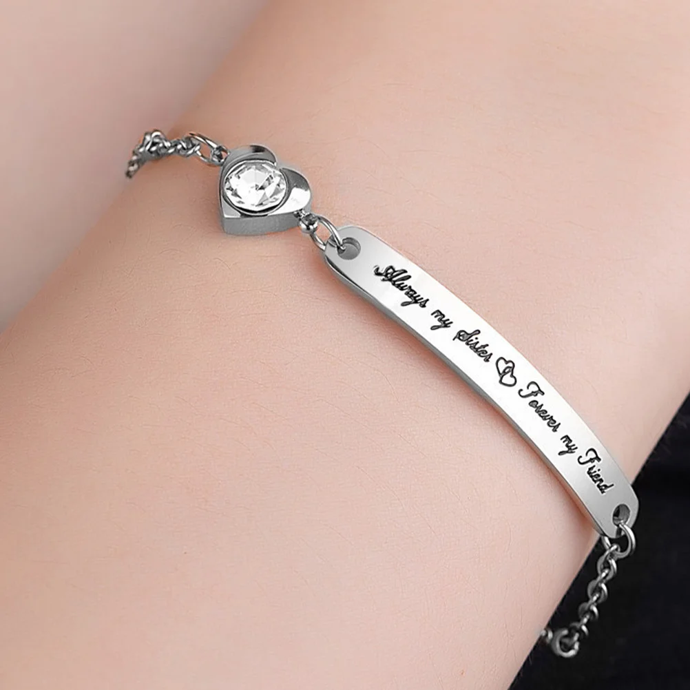 

1Pcs Lettering Bracelet Curved Chain Premium Material Shiny Women Jewelry Gift Wrist Accessory Bracelet Lettering Necklace