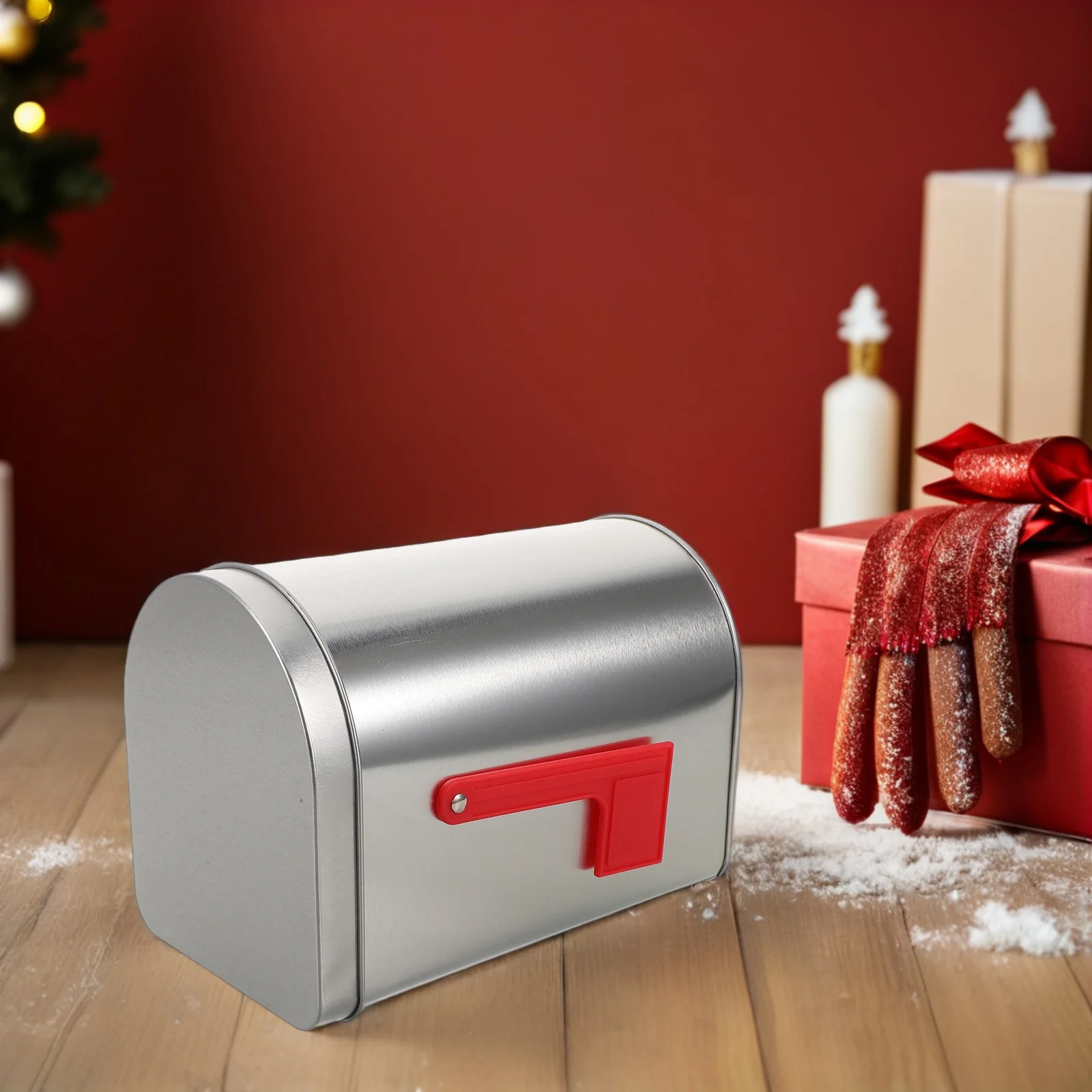 3 قطعة صندوق بريد عيد الميلاد على شكل حاويات القصدير علب تخزين خمر للحلويات الصغيرة الحلوى الشوكولاته تخزين ستوفير #2