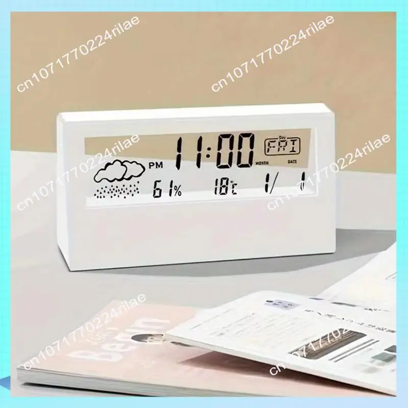 A17Z LED Thermometer Thermo-Hygrometer Multifunction Electronic Temperature Humidity Meter Weather Station With Alarm Clock