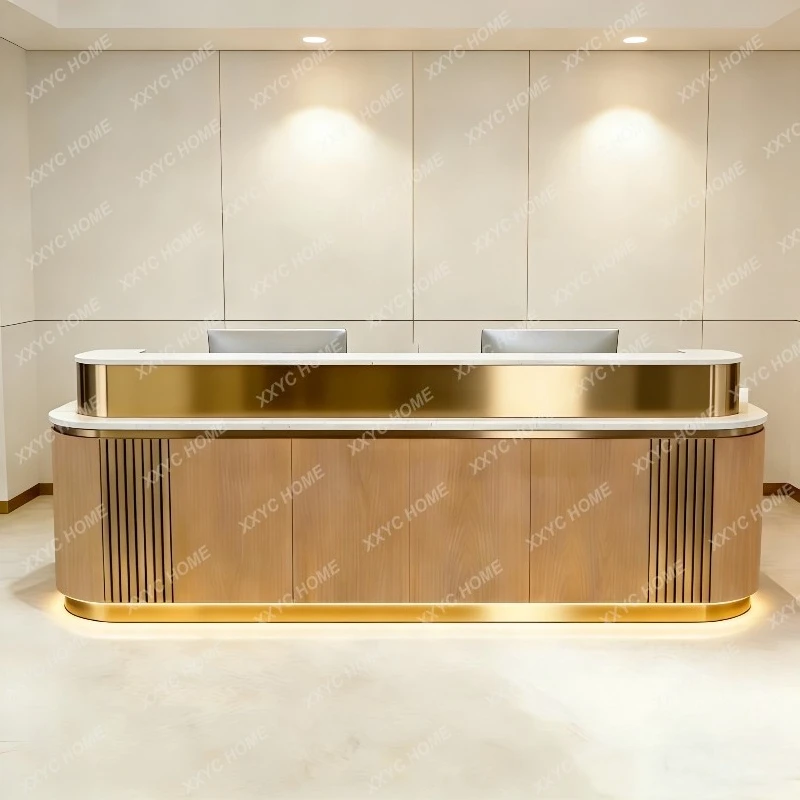 XX Beauty Salon Luxury Reception Desks Commericial Receptionist Service Counter Reception Desks Adult Sales Bureau Office