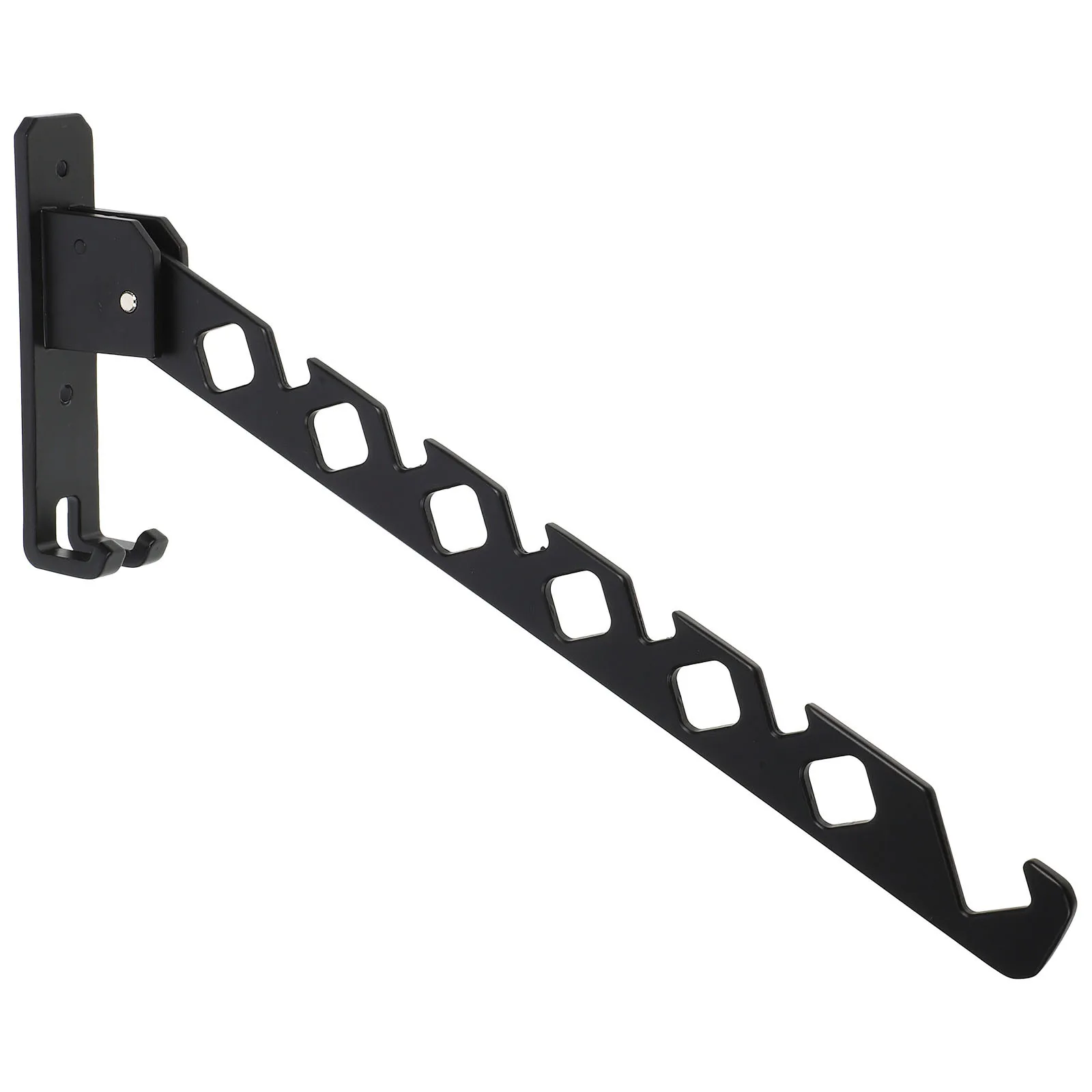 

Metal Foldable Wall Mounted Clothes Drying Rack Space Saving Design Sturdy Hooks Prevent Slipping Easy Install