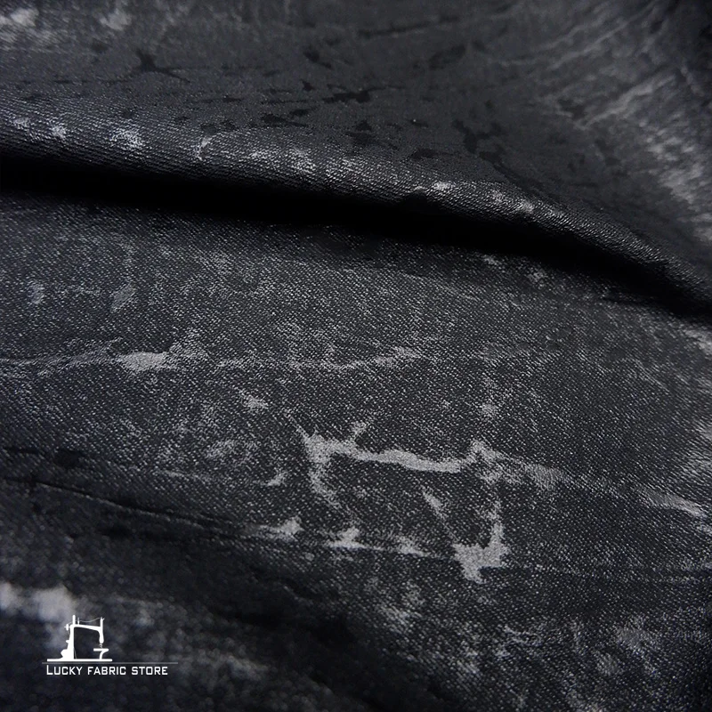 Washed, distressed, concave texture, matte, matte, handmade, faux PU leather, fabric, jacket, fashion designer fabric