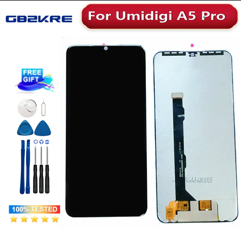 Pantalla LCD táctil 100% Original de 6,3 pulgadas para Umidigi A5 Pro, montaje 100% probado para teléfonos inteligentes a5pro, piezas de reparación