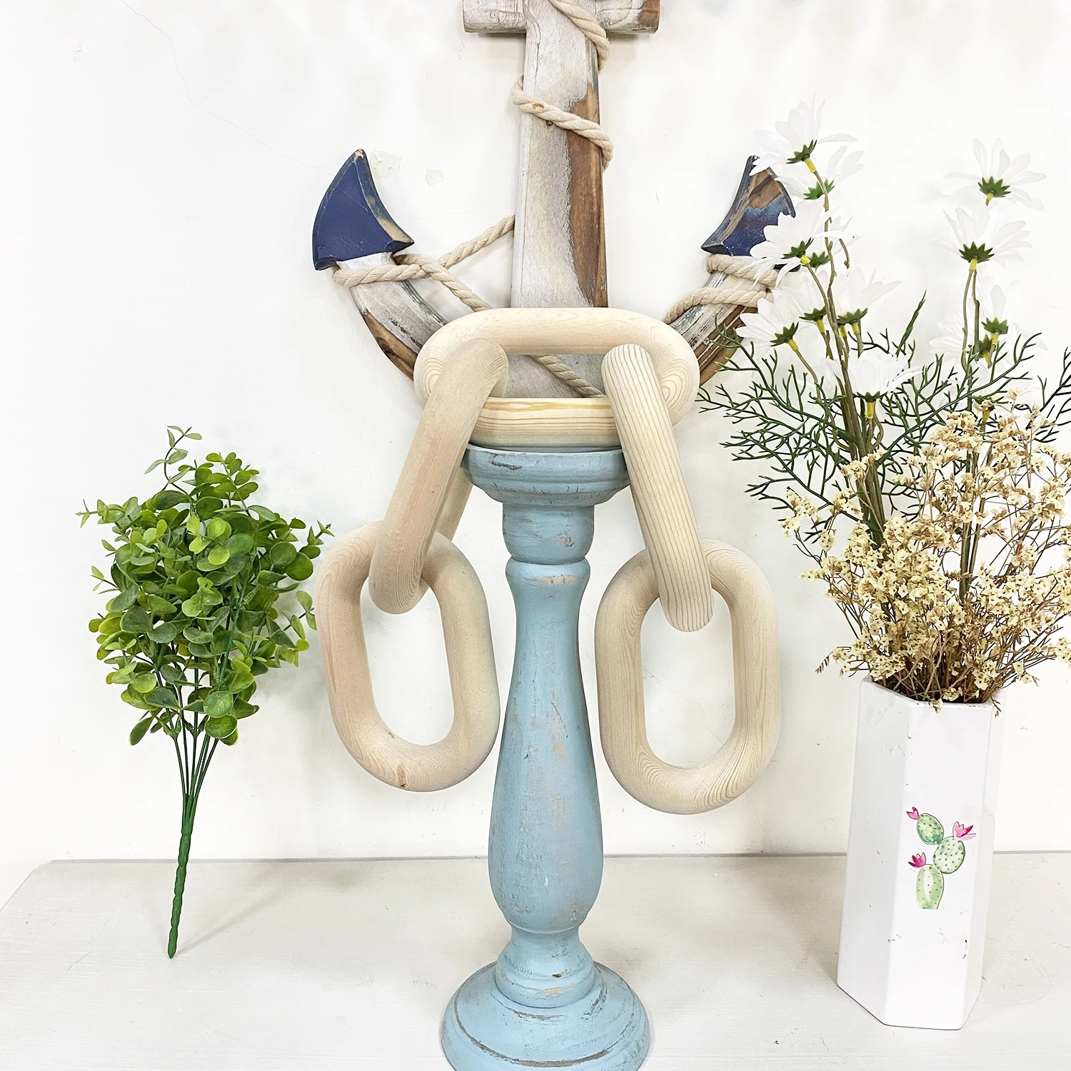 

55 см деревянная цепочка украшение богемный современный фермерский дом деревенское украшение гостиная спальня