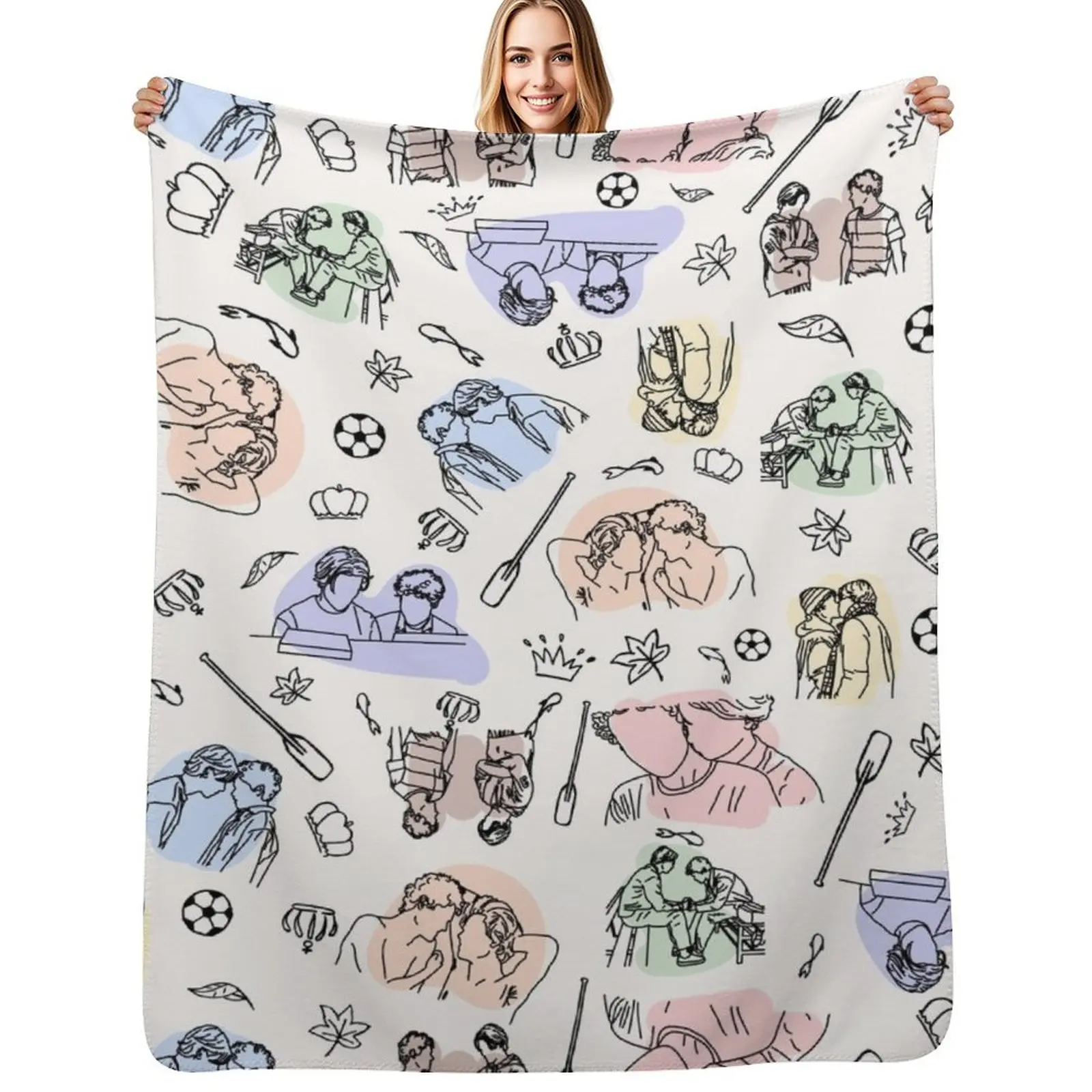 

young royals minimal Throw Blanket All Season Soft Lightweight Blanket for Home