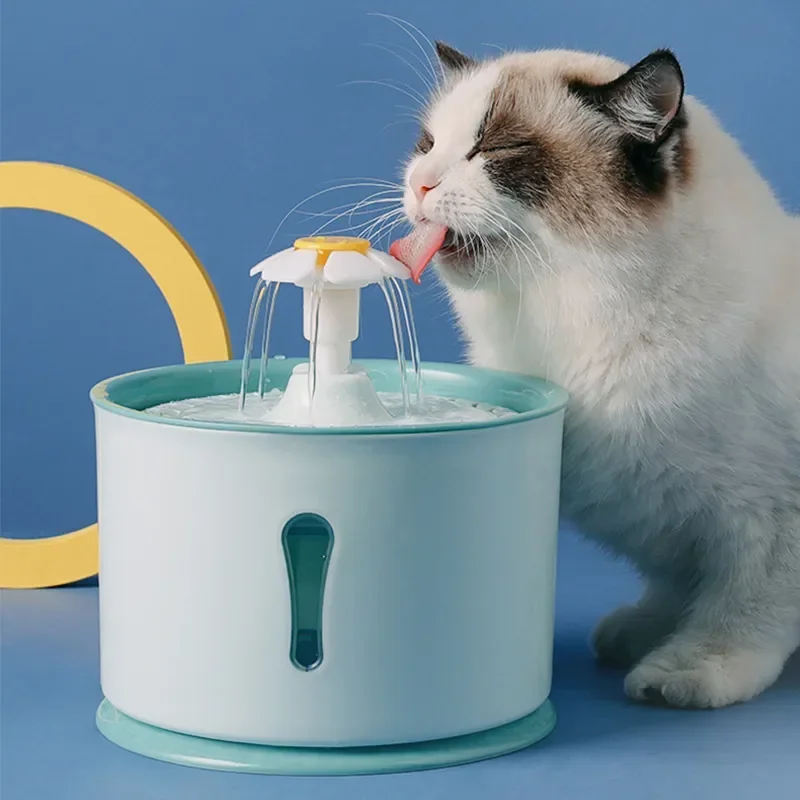 

2.4L Pet Cat Dispenser Drinking Water Fountain Activated Carbon Filters LED Automatic Feeder Container USB Interface