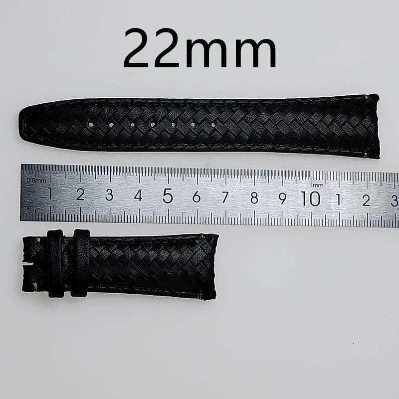 20mm 22mm Leather Braided Watch Strap for Seiko for Omega Curved End WristBand Folding Clasp Bracelet Replacement Men Watch Band