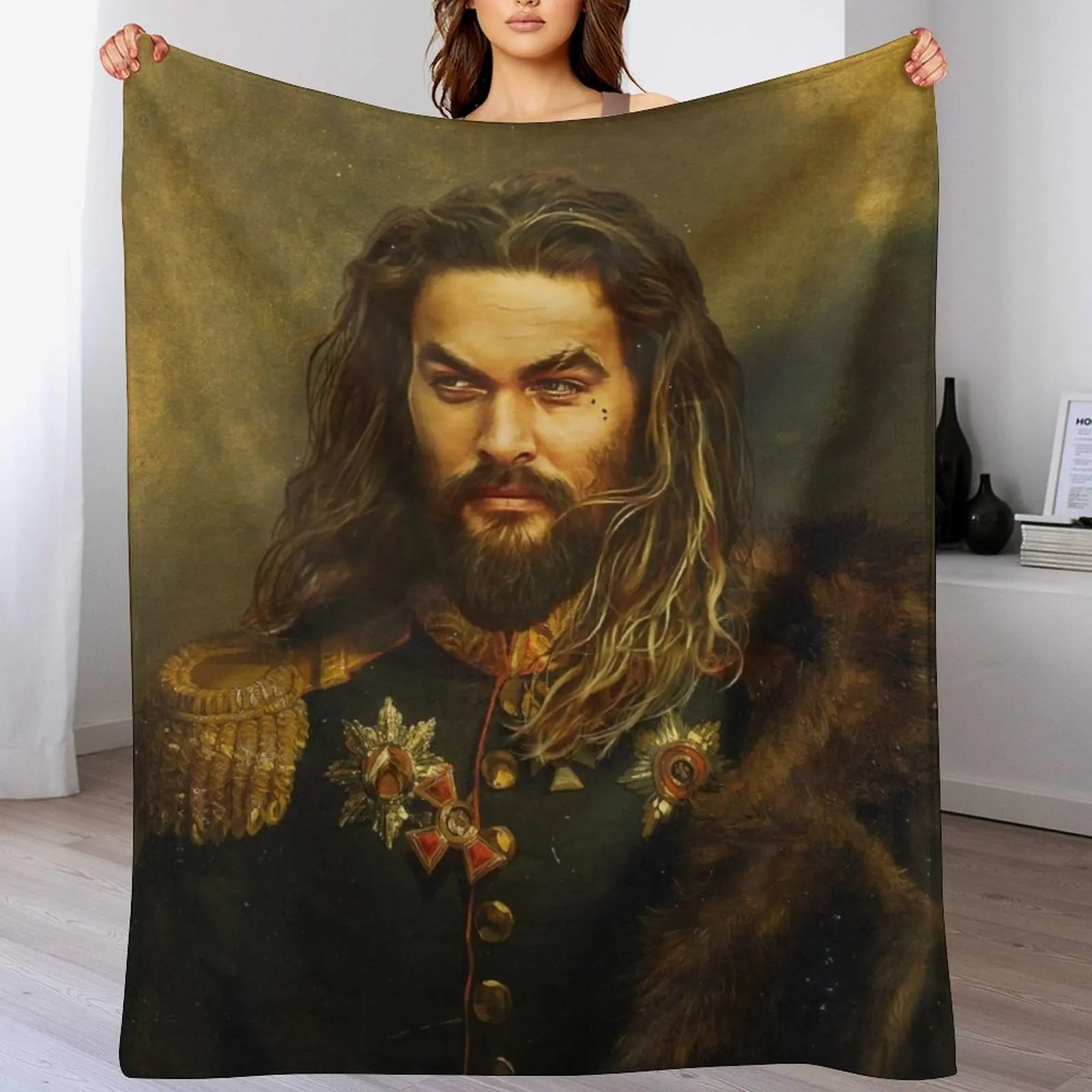 

Jason Momoa - replaceface Throw Blanket Soft Plush Plaid bed plaid Softest Decorative Sofas Blankets